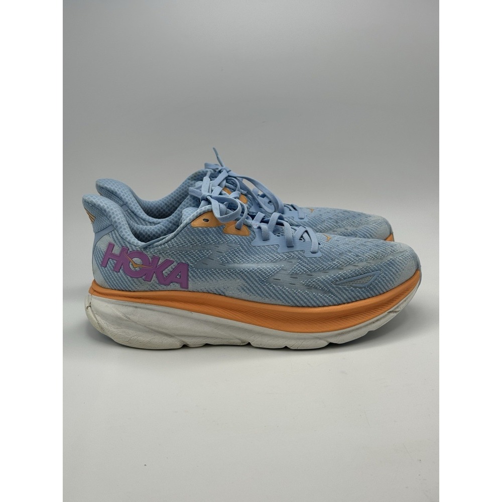 Hoka Clifton 9 Womens Orange Athletic Running Sneakers Shoes Size 11B